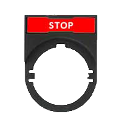 AB 22MM "STOP" LEGEND (WHITE ON RED)