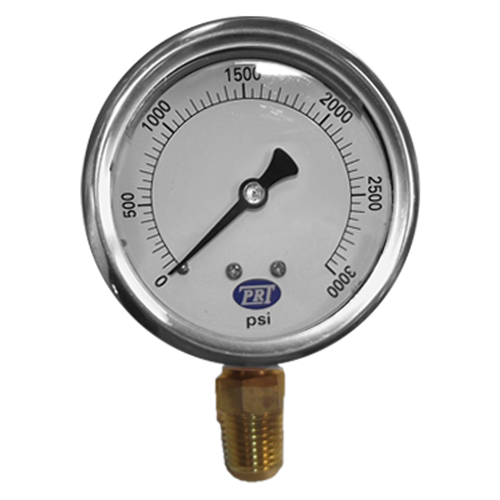 PRESSURE GAUGE 2.5" GLY FL 3000 PSI .25"