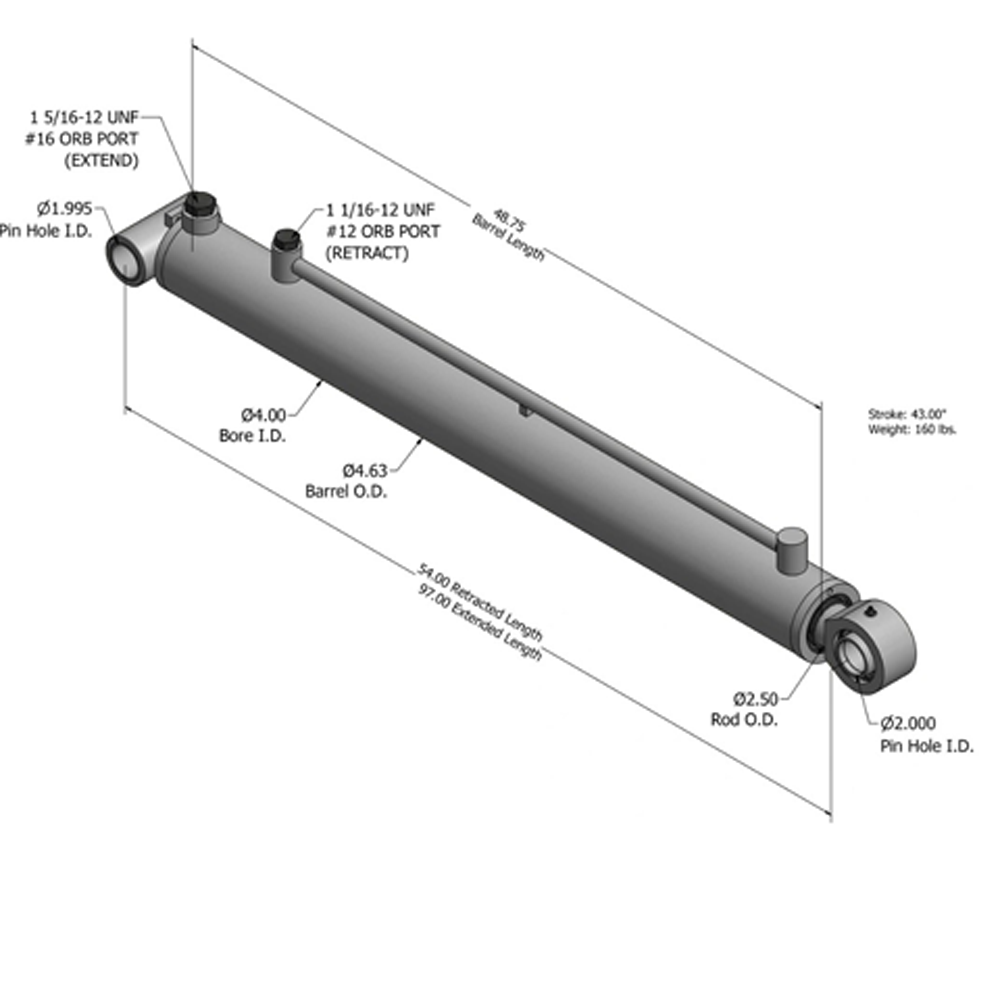 PACK CYL,4.00X43.00x2.5x54,NW ASL