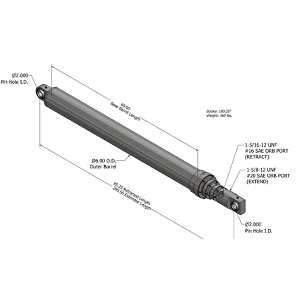 CYL,PKR,40/44YD,EZ PACK FL,SCRAPER (90")