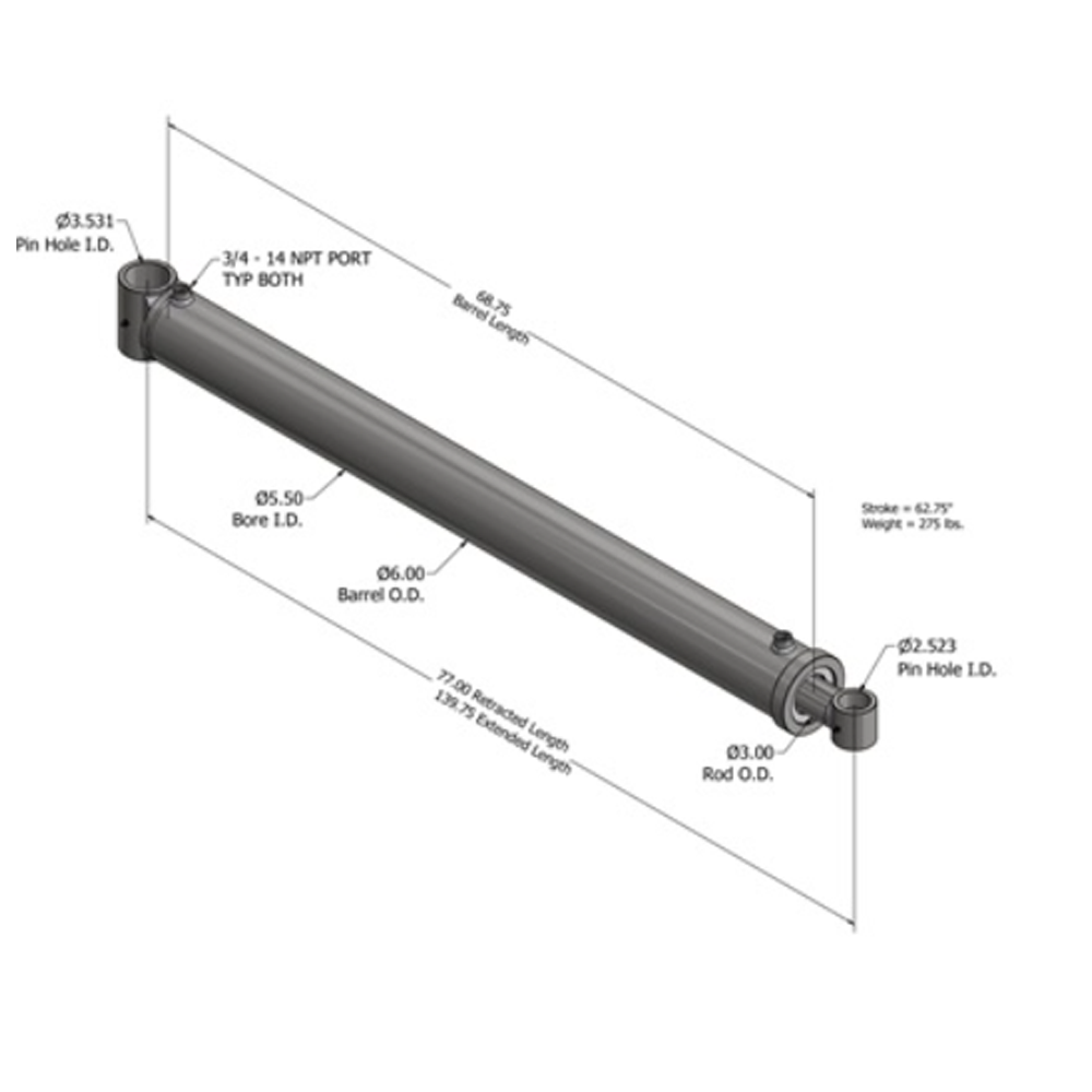 AMREP HOIST CYL 5.5 X 63.5 X 3