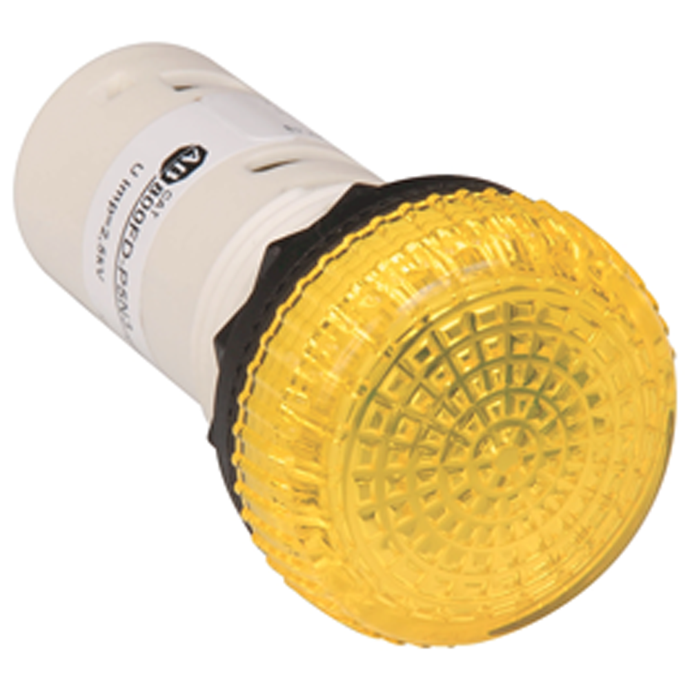 AB 22MM PILOT LIGHT, YELLOW LED, 240VAC