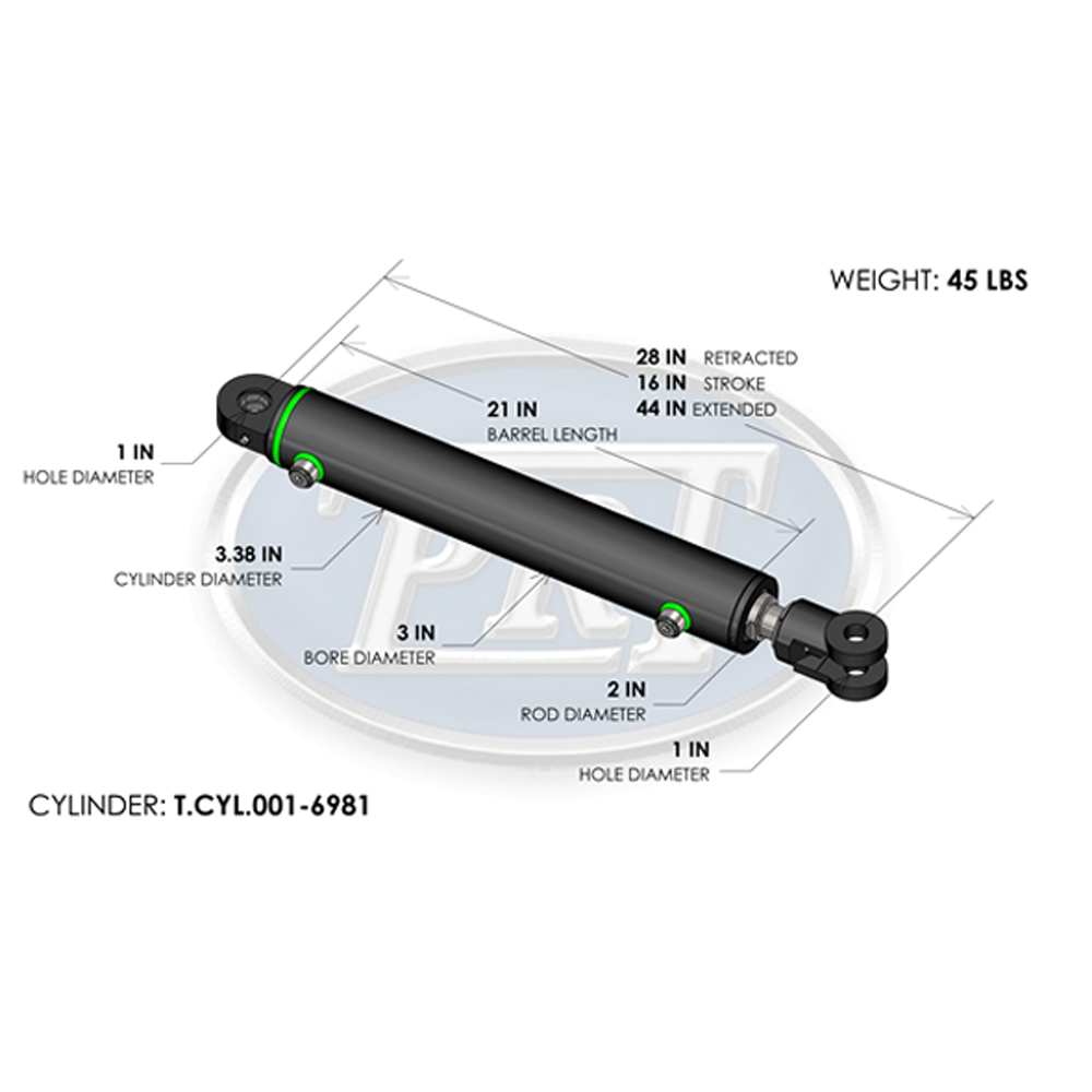 ARM RAISE CYL, RR, 1.25"-12 CLEVIS ROD END