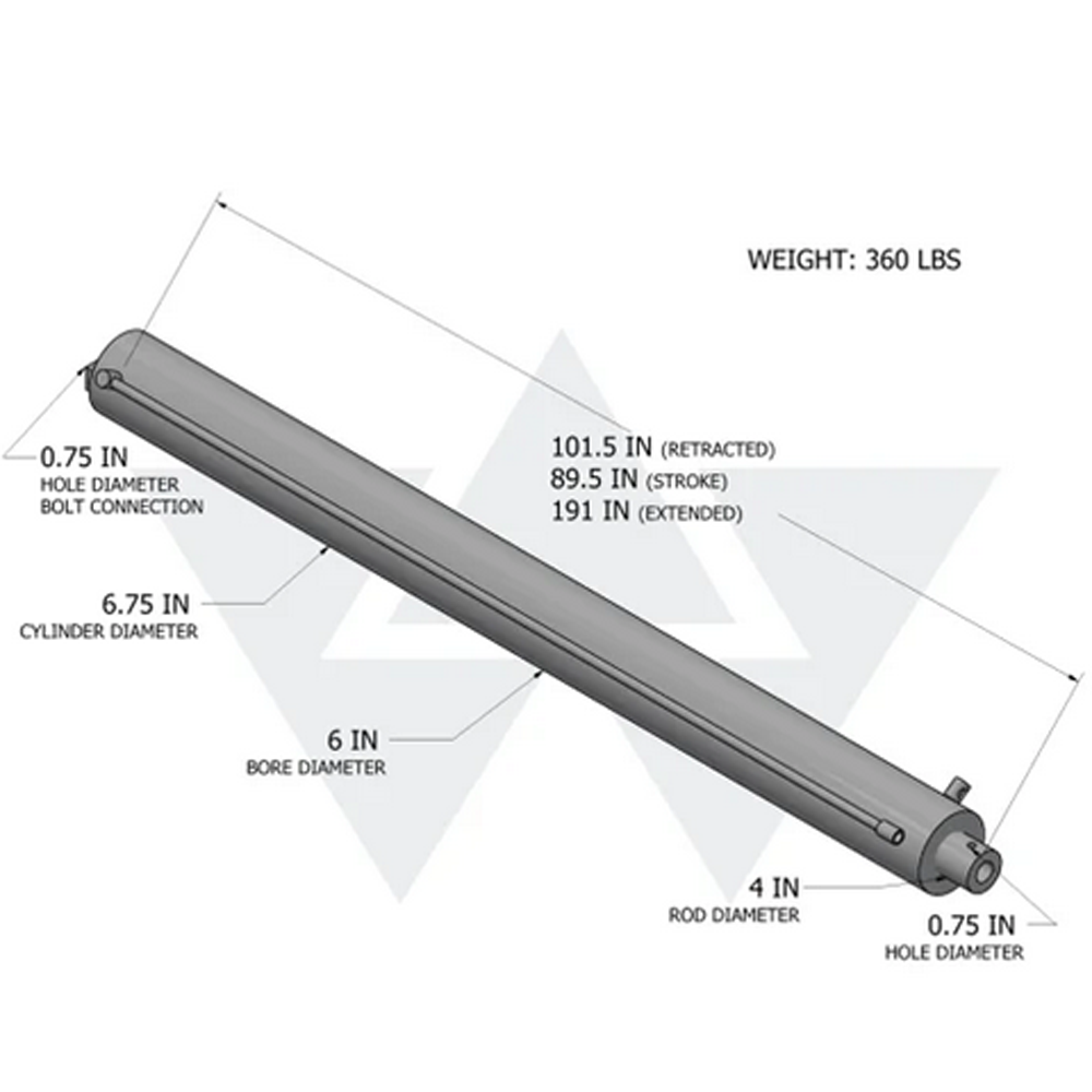 WINCH CYLINDER,7"x4"x 90" (A5327)