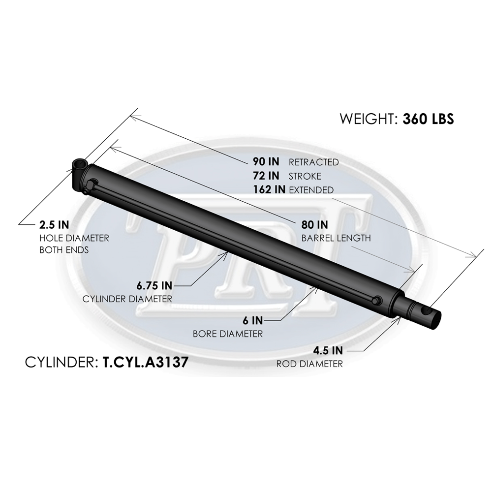 LIFT CYLINDER,6" X 4.5" X 72",
